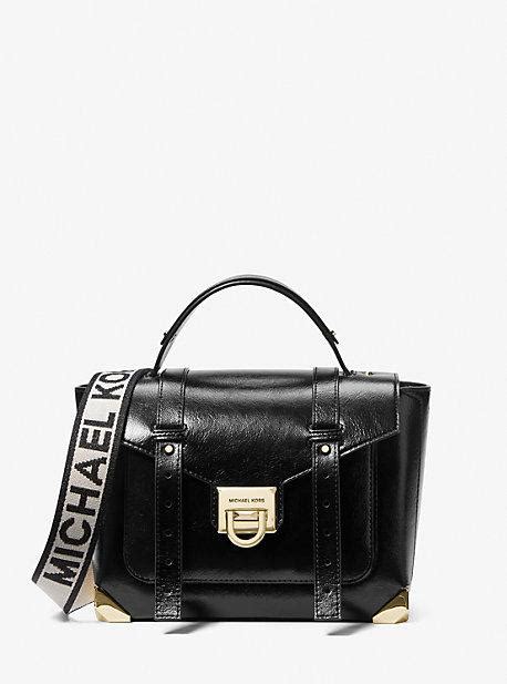 michael kors manhattan medium leather satchel|manhattan medium patent satchel.